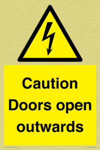 Caution Doors open outwards
